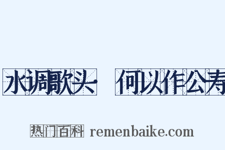 水调歌头·何以作公寿是什么意思的图片